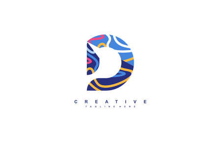Abstract Pop Art Trendy Acrylic Fluid Vector Logoのイラスト素材