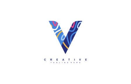 Abstract Pop Art Trendy Acrylic Fluid Vector Logoのイラスト素材