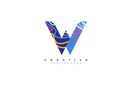 Abstract Pop Art Trendy Acrylic Fluid Vector Logoのイラスト素材