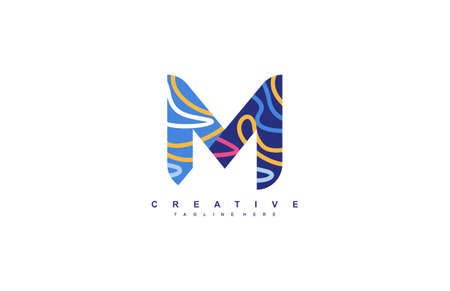 Abstract Pop Art Trendy Acrylic Fluid Vector Logoのイラスト素材