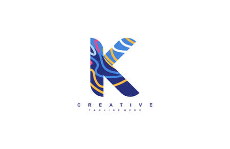 Abstract Pop Art Trendy Acrylic Fluid Vector Logoのイラスト素材