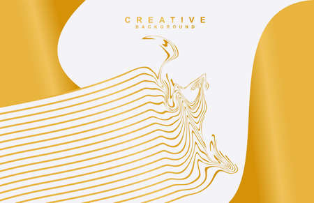 Golden Wavy Fluid Marble Gradient Backgroundのイラスト素材