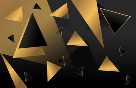 Black Dark Background Triangle Golden Backgroundのイラスト素材