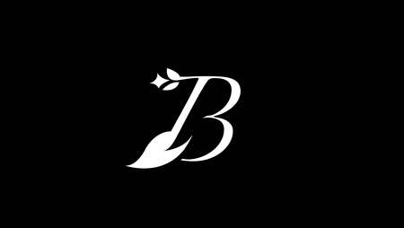 LETTER B TYPOGRAPHY FONT LOGO SIMPLE FLORISHのイラスト素材