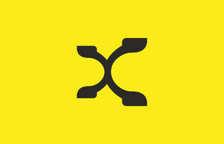 Modern Abstract Simple X Logo Yellow Backgroundのイラスト素材
