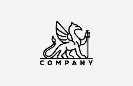 Minimalist Griffin Logoのイラスト素材