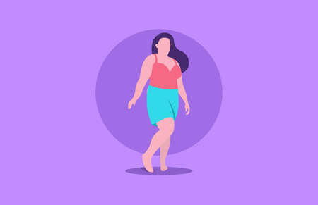 big beautiful woman vector illustrationのイラスト素材
