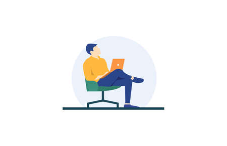 business man sitting on a chairのイラスト素材