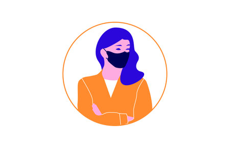 Woman Wearing Mask Isolated White Backgroundのイラスト素材