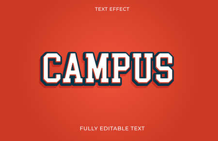 Campus Vintage Trendy Text Effect Designのイラスト素材