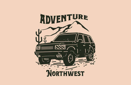Adventure Nortwest Outdoors Vintage Designのイラスト素材