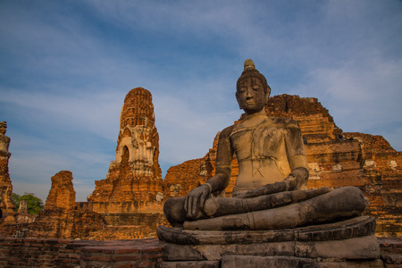 Buddha statues at Wat  Mahatat, Ayutthaya, Thailandの写真素材
