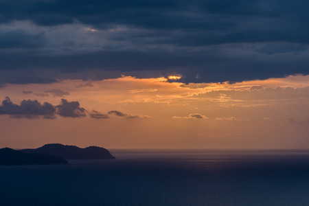 Beautiful sunset over the seaの写真素材