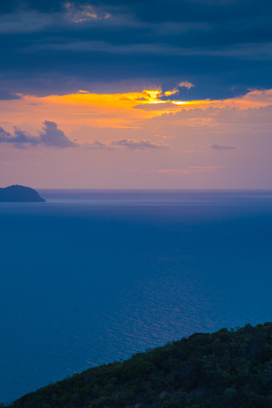 Beautiful sunset over the oceanの写真素材