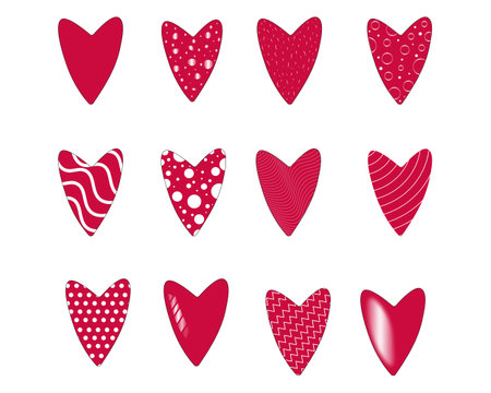 Set of red heartsのイラスト素材