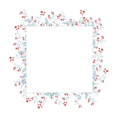 Winter flowers frameのイラスト素材