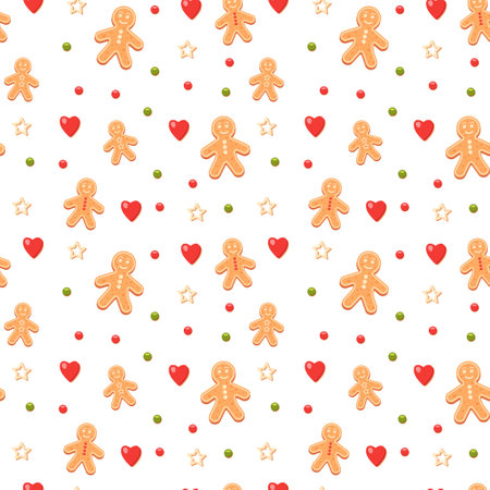 Gingerbread man patternのイラスト素材