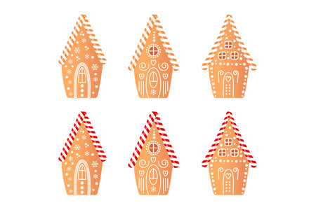 Gingerbread house cookieのイラスト素材