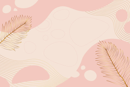 Pink abstract background with tropical leavesのイラスト素材