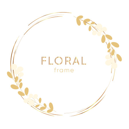 Gold floral frame backgroundのイラスト素材