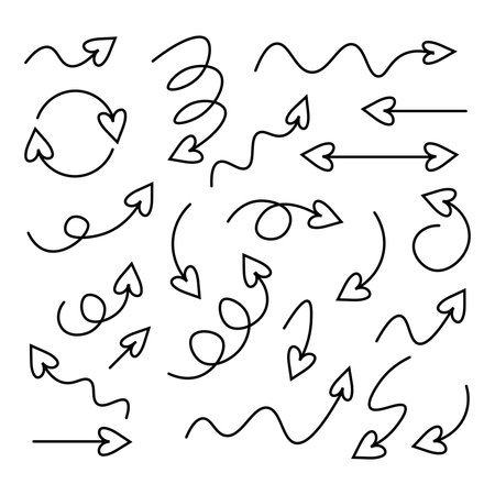 Black arrows love set, vectorのイラスト素材