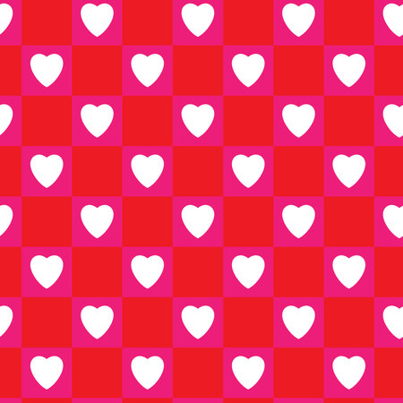 Simple hearts seamless pattern. Valentines day background. Pink and red. Vector