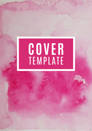 Abstract pink watercolor template for your business. Vector EPS10のイラスト素材