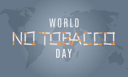World no tobacco day concept template, poster or banner Vector illustration.の写真素材