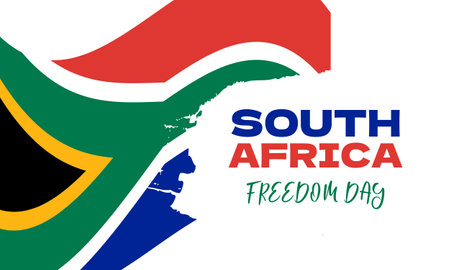 South Africa Freedom Day Afrikaans Vryheidsdag is a public holiday in South Africa celebrated on 27 April. Background, poster, card, banner design. Vector EPS 10のイラスト素材