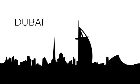 Dubai city silhouette. Vector skyline illustration EPS10のイラスト素材