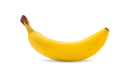 Banana in realistic style. 3d banana isolated on white background for printe, apps, webpages. Vector illustration EPS 10のイラスト素材