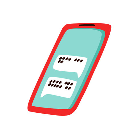 Colored smartphone hand drawn. flat style. vector illustrationのイラスト素材