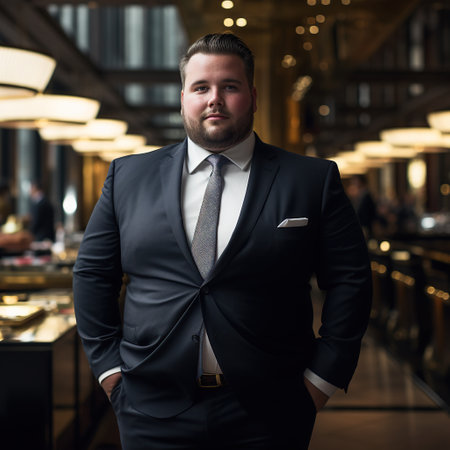 Plus-size manager, men. Business styleの素材