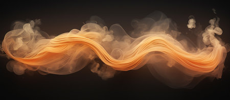 Fresh air flow, cold white wind effect, blowing mist, smoke or winter blizzard trail. Realistic abstractの素材