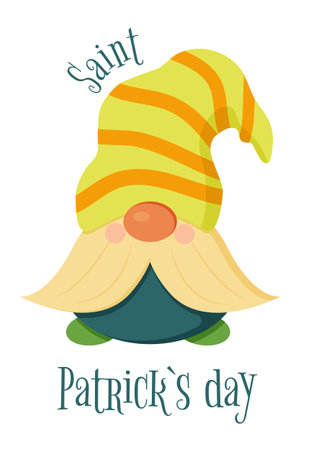 Vector illustration of Happy Saint Patrick's Day. Beer festival card with leprechaunのイラスト素材