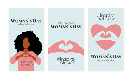Inspire Inclusion 2024 vertical card. International Women's Day