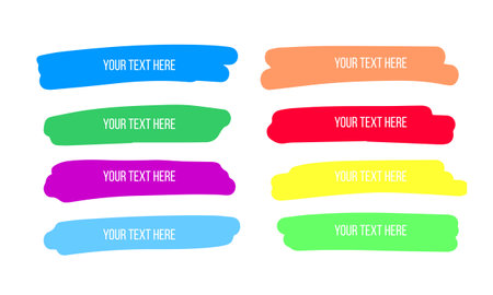 Set of hand drawn colorful highlighting elements. Vector illustration.のイラスト素材