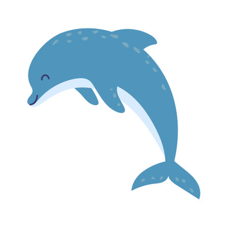 Vector illustration of a cute dolphin for design elementのイラスト素材