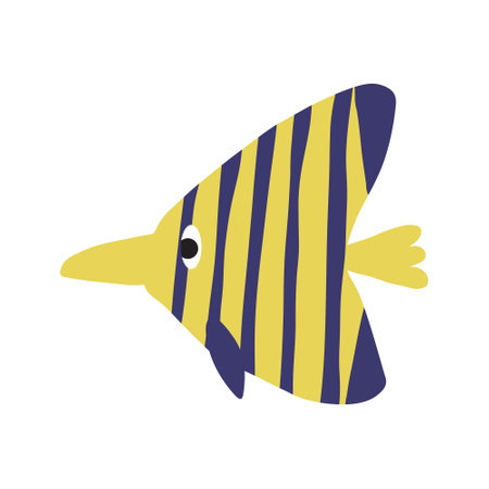 Character Coral fish isolated on white background. Tropical underwater aquatic creature.のイラスト素材