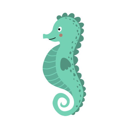 Cute seahorse. Isolated vector illustration.のイラスト素材