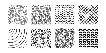 Set of hand drawn textures. Abstract background. Vector design elementsのイラスト素材
