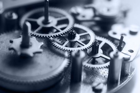 Clockworks - macro of internal mechanism of a clockの写真素材