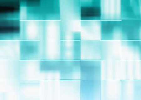 Abstract background of blue softly textured squares with gradients