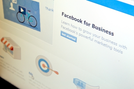 Facebook for Business page in Facebook social media website.のeditorial素材