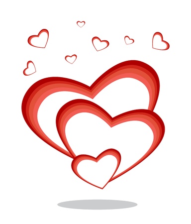 Heart couple gifted with a baby heart のイラスト素材