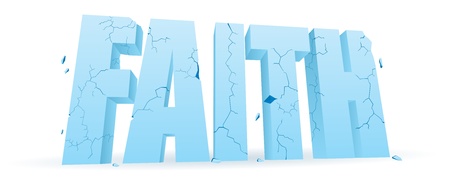 Word  faith  cracking and crumbling のイラスト素材