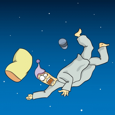 Poor man falling in his sleep のイラスト素材