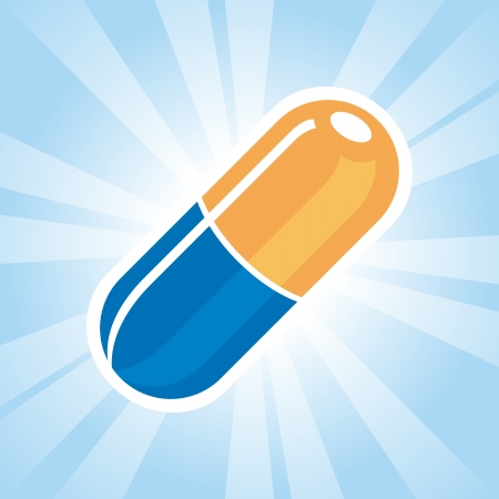 Cartoon capsule for all your troubles.のイラスト素材