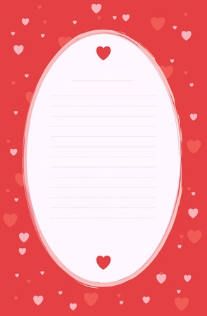 Love-themed blank note with lines のイラスト素材
