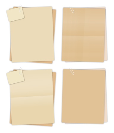 Collection of vector brown recycled paper settings.のイラスト素材